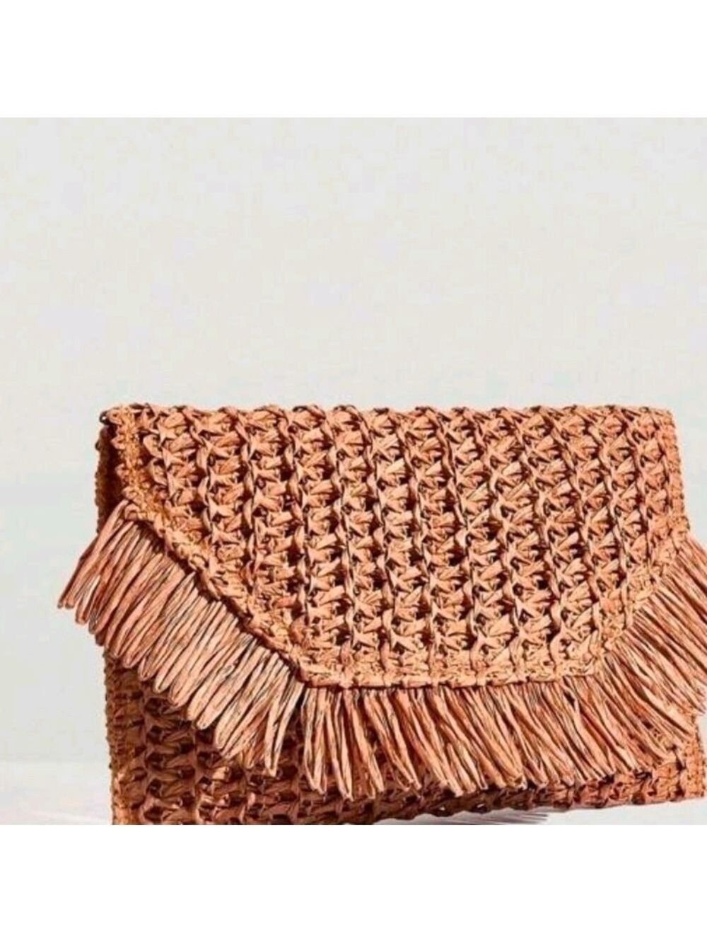 Tan Woven Clutch Elegant - Picture 5 of 5